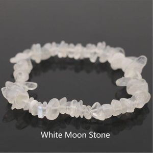 Natural Stone Stretch Bracelet - White Moon Stone